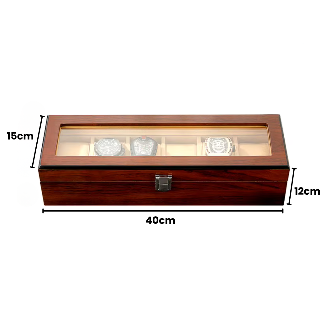 Boîte à montre marron orange taille