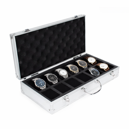 Boîte à montre homme argenté