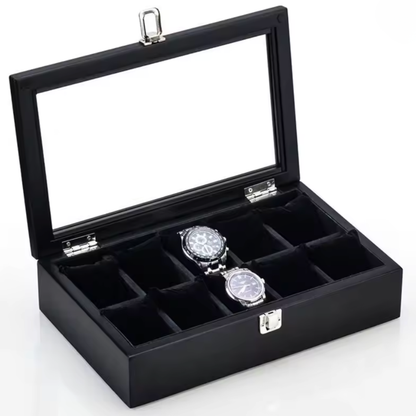Boîte à montre homme noire dix montres