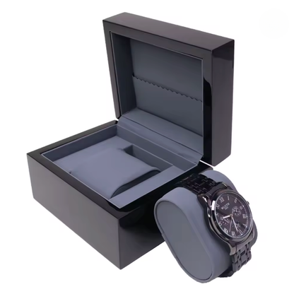 Boîte à montre noire une montre