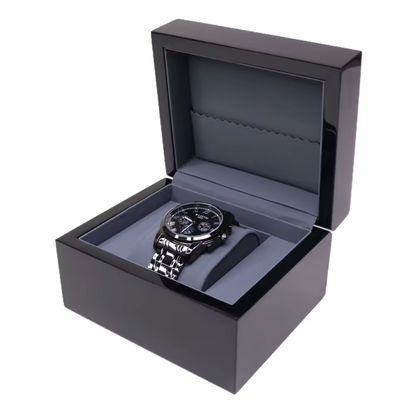 Boîte à montre noire une montre