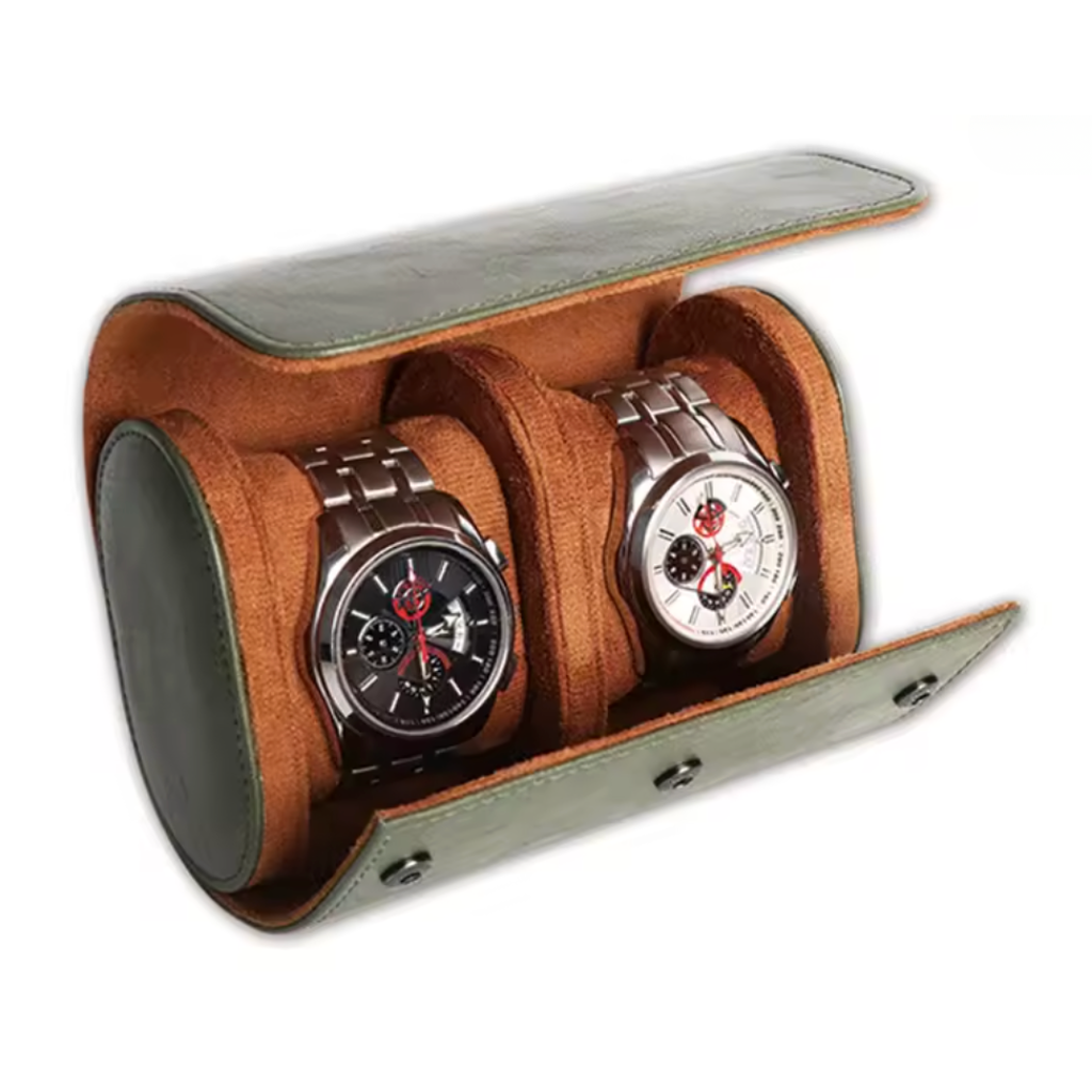 étui à montre deux montres kaki
