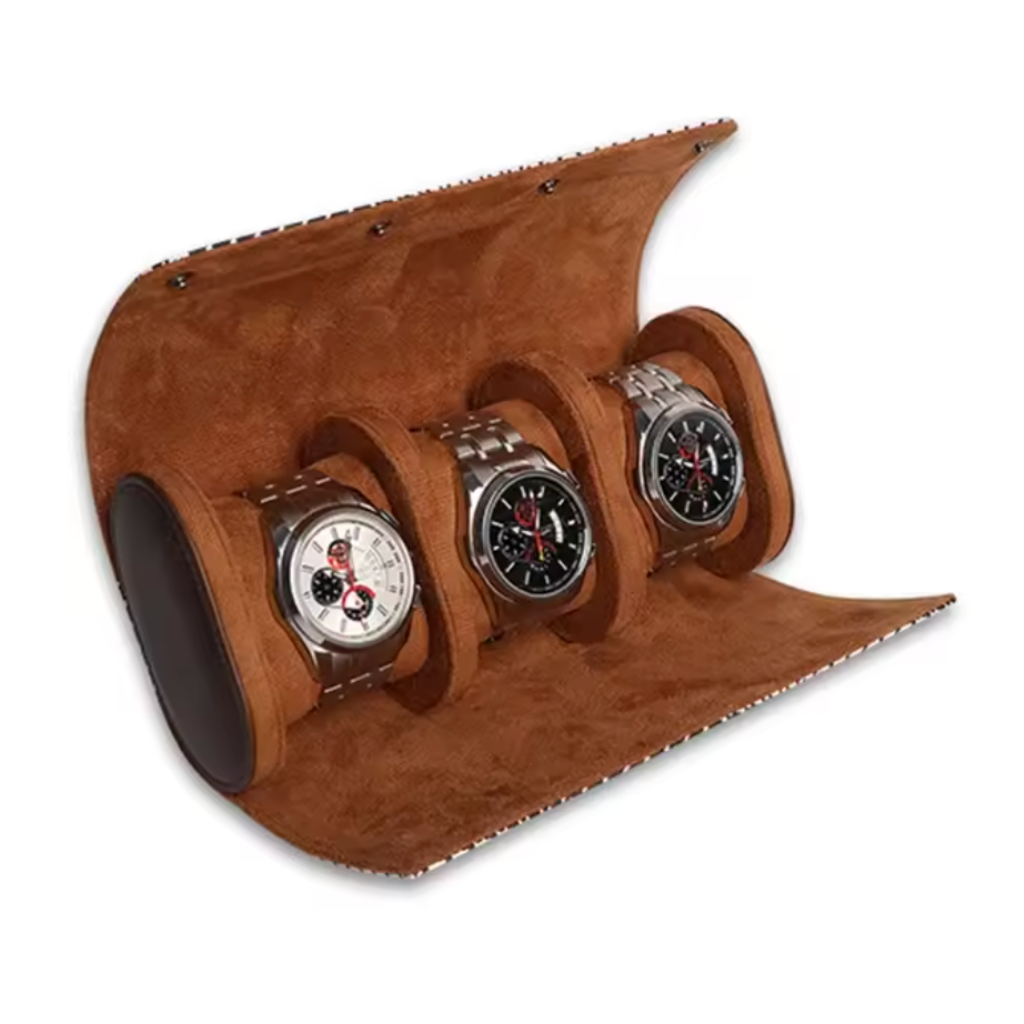 étui montre noir et blanc trois montres