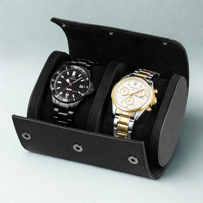 étui pour montre noir 2 montres