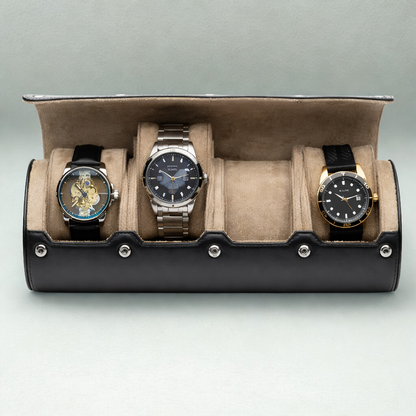 étui pour montre noir 4 emplacements